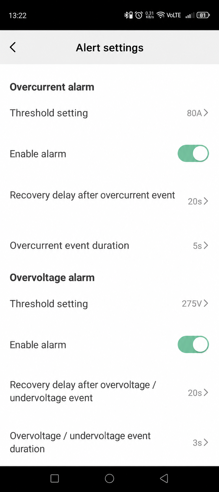 GEYER Smart ER4100WM alarm settings