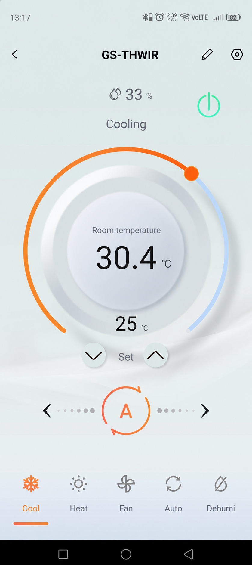 Air-conditioner control in the GEYER Smart app
